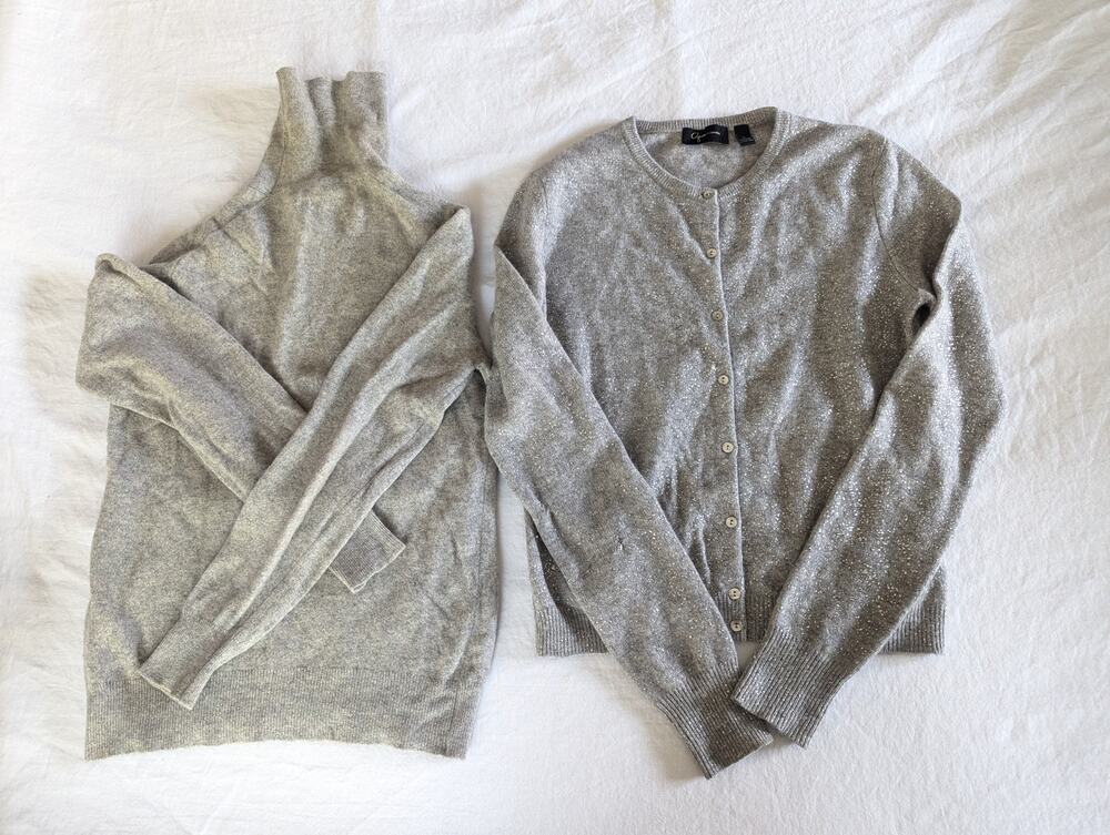 Aqua Cashmere Cardigan And Vintage B. Altman Cashmere Turtleneck Bundle Size S